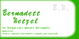 bernadett wetzel business card